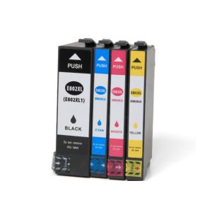 Ensemble de 4 Cartouches d'encre Compatibles Epson 802XL Haut Rendement