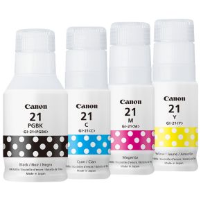 Canon 21 GI-21 ensemble de 4 Bouteilles d'encre BK C M Y compatibles